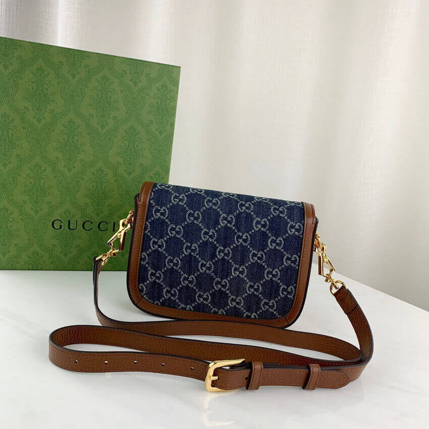 Gucci Horsebit 1955 Denim Mini Bag 658574