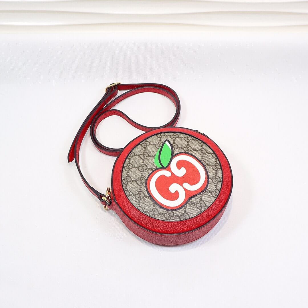 Gucci GG Apple Print Round Shoulder Bag 625216