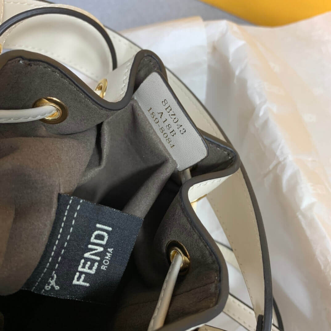 Fendi Mon Tresor Mini Logo-Print Leather Bucket Bag 8BS010