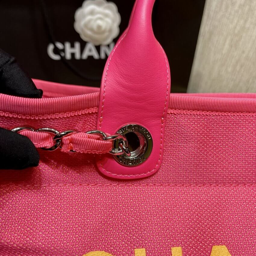 Chanel 21S Deauville Peachblow Yellow Large Shopping Bag A66941