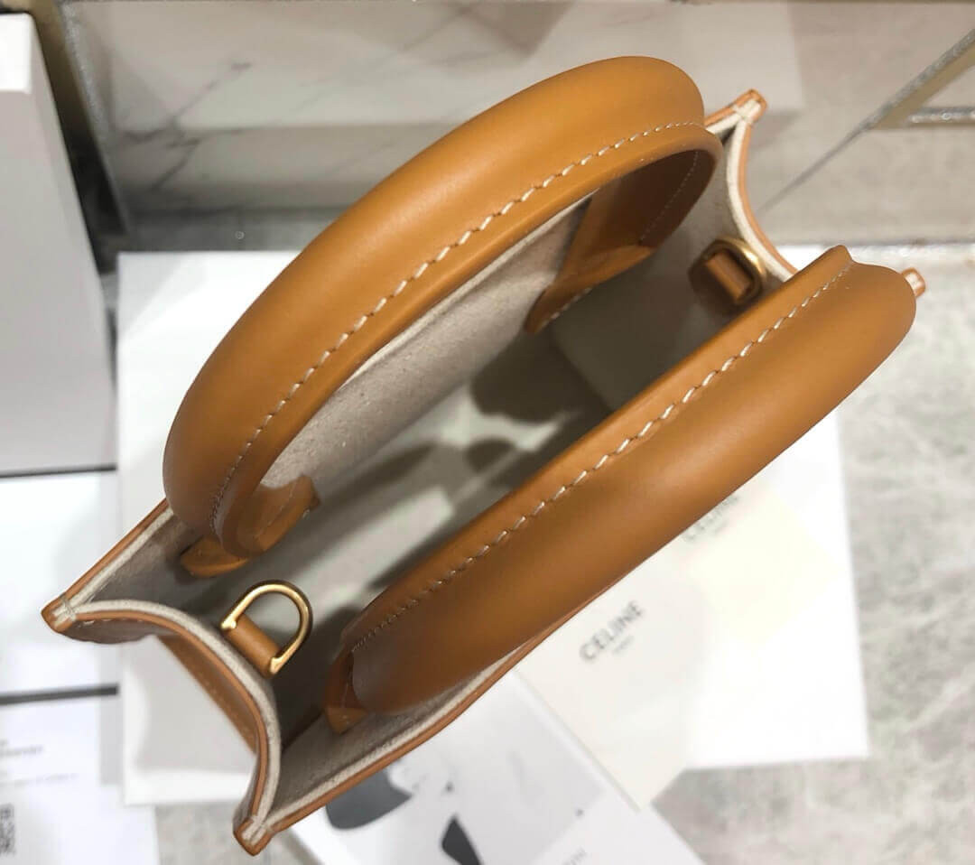 Celine Mini Vertical Cabas  In Canvas and Calfskin 193302