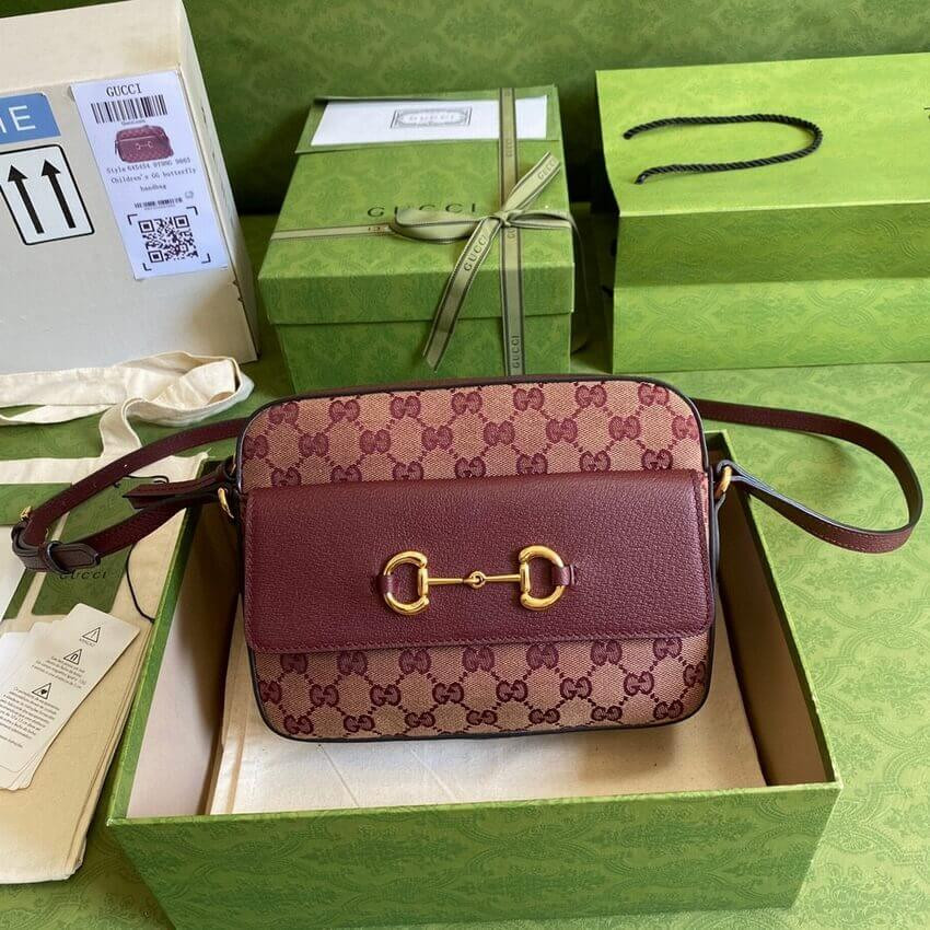 Gucci Horsebit 1955 Small Bag in Burgundy 645454