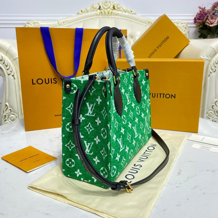 Louis Vuitton Monogram Jacquard Velvet Onthego PM M46216 Green