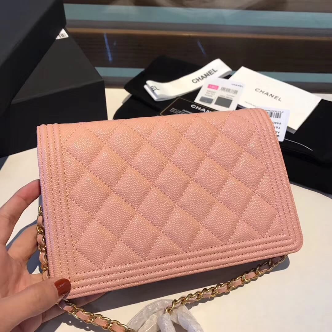 Chanel Quilted Caviar Leboy Woc Chain Bag 80287