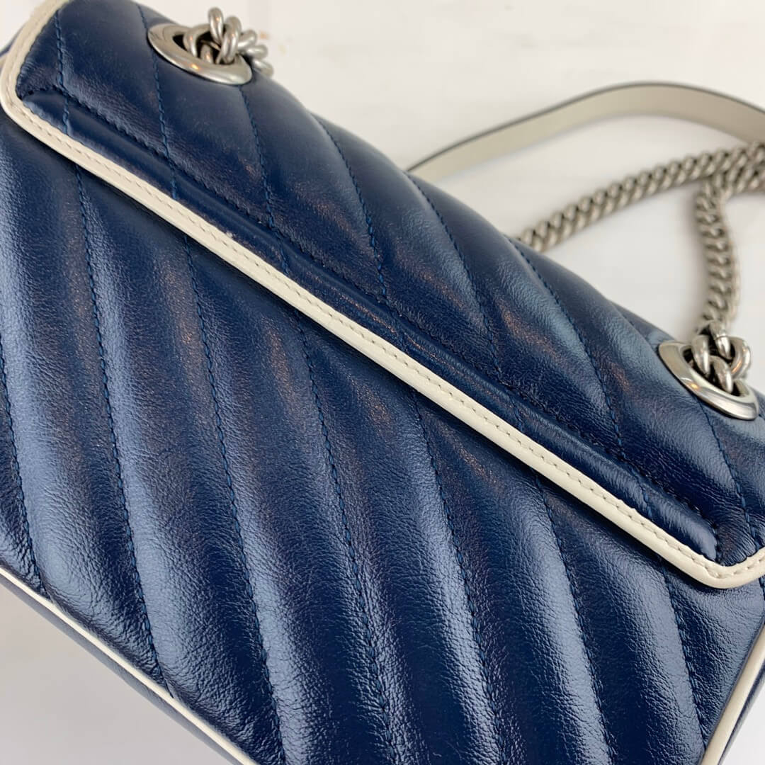 Gucci GG Marmont Matelassé Mini Bag 446744 Blue
