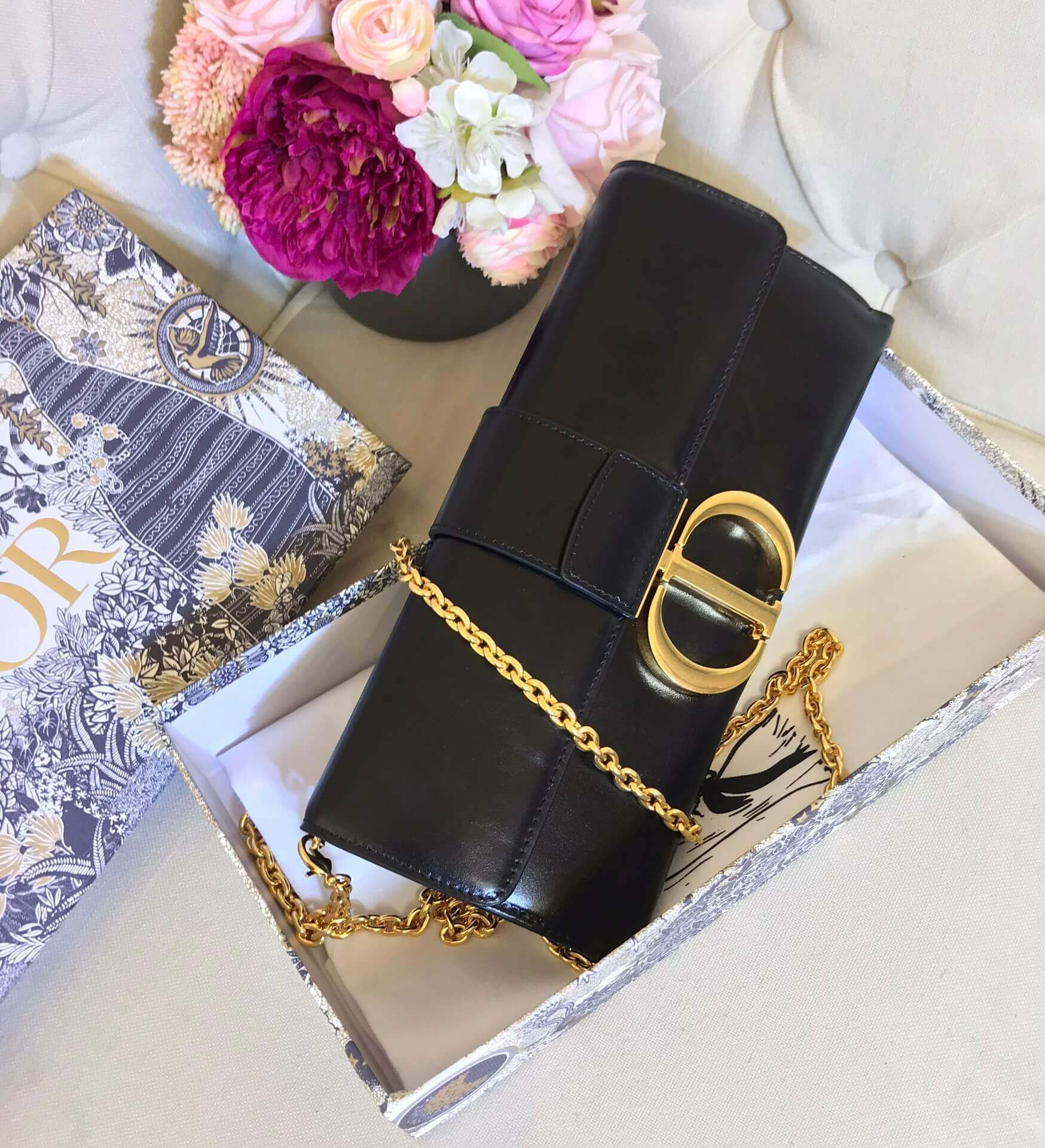 Christian Dior 30 Montaigne Calfskin Clutch Chain Bag M9206