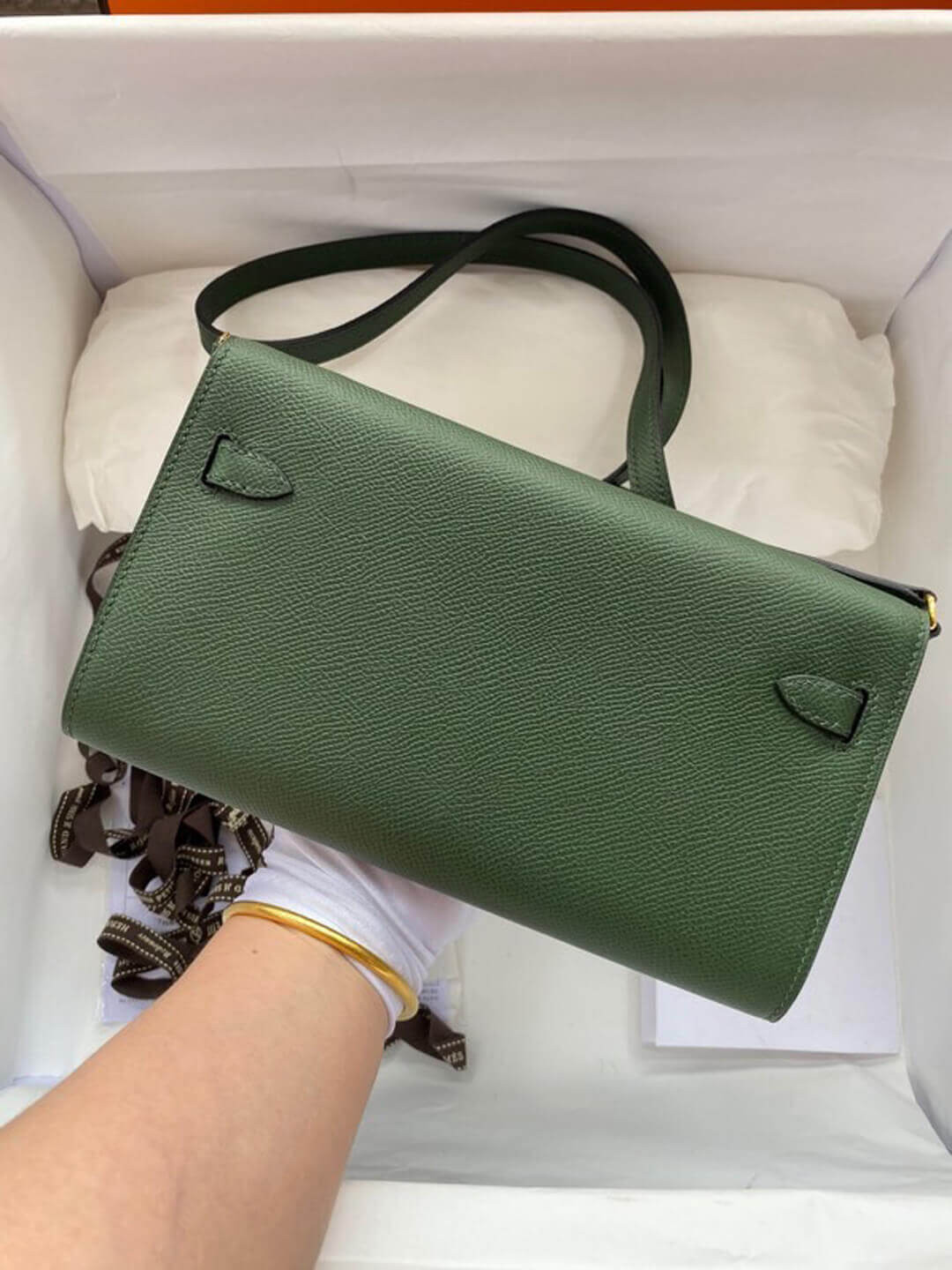 Hermes Kelly Wallet to Go Woc 499041 Army Green