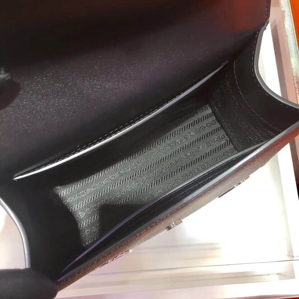 Prada Decal Rabbit Monochrome Logo Shoulder Bag 1BD127