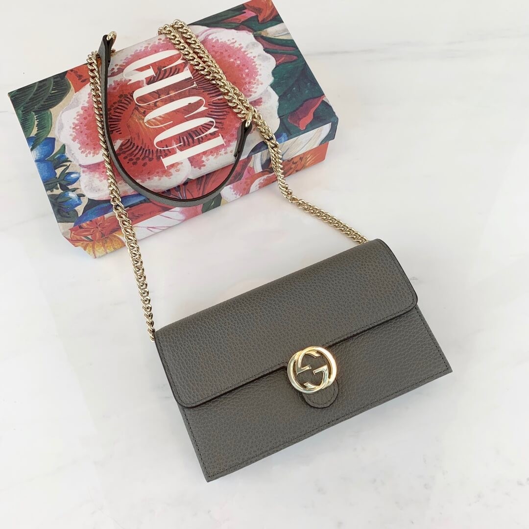 Gucci Leather Interlocking GG Crossbody Bag 510314