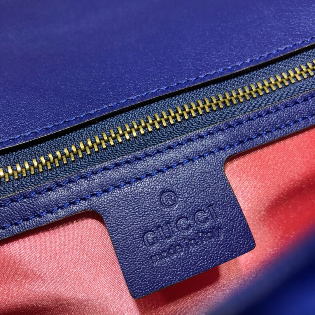 Gucci GG Marmont Velvet Small Shoulder Bag 443496 Blue