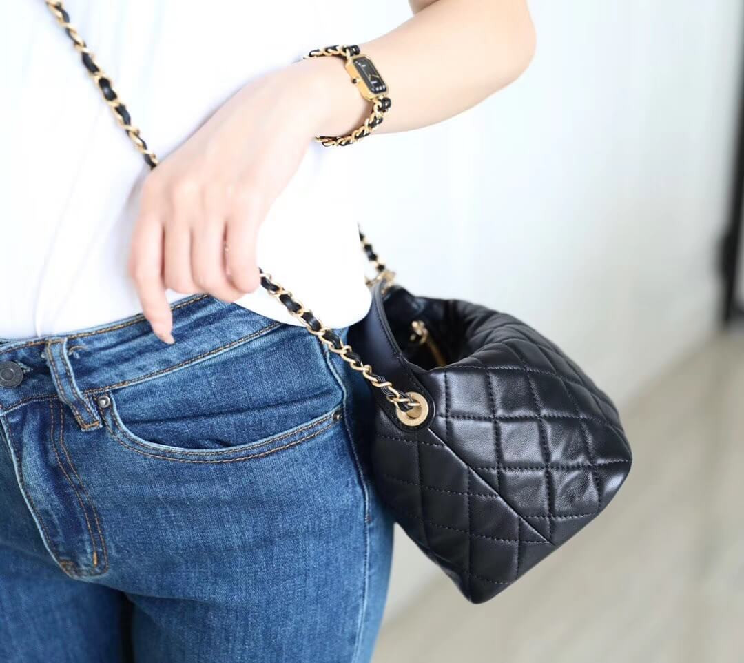 Chanel Small Lambskin Hobo Bag AS1745