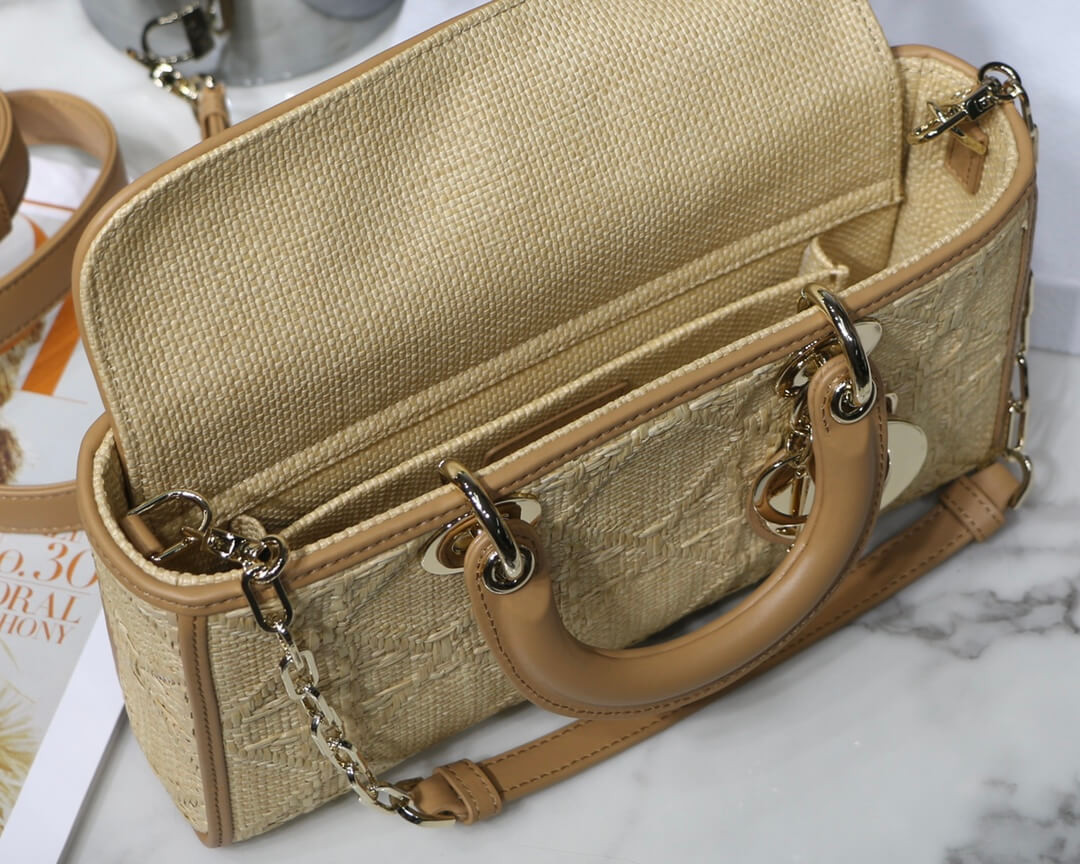 Christian Dior Lady D-Joy Bag Natural Cannage Raffia M05400