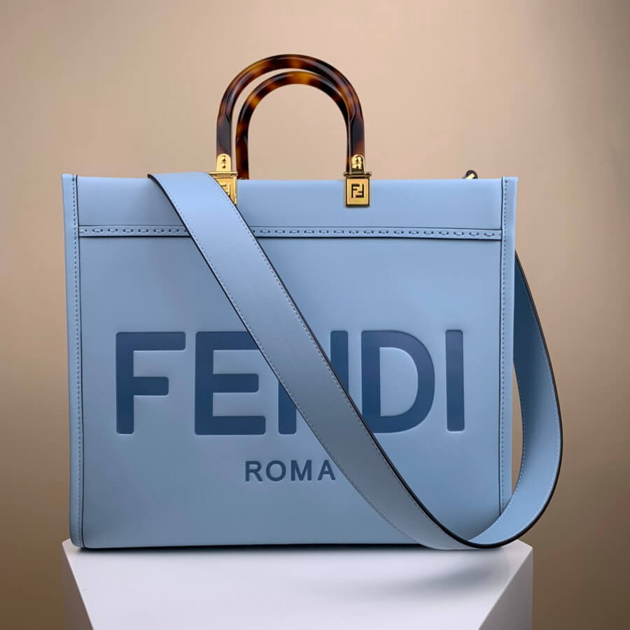 Fendi Medium Sunshine Shopper 8BH386 Light Blue