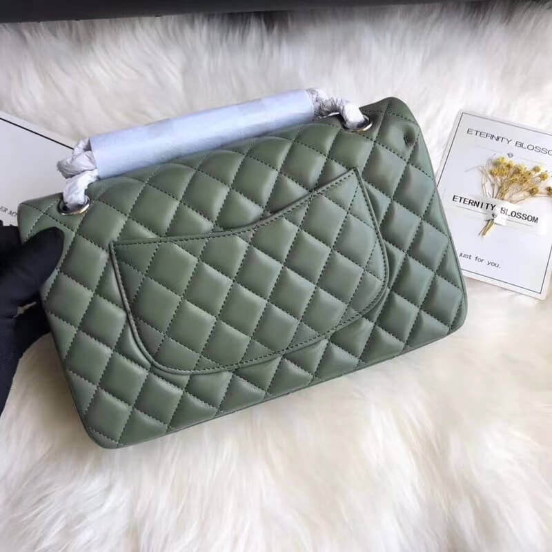 Chanel 1112 Green Medium Size 2.55 Lambskin Leather Flap Bag