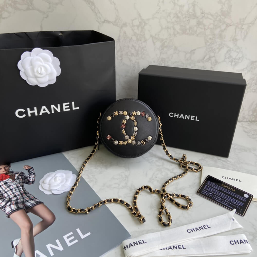 Chanel Studded CC Detail Round Bag AS1180