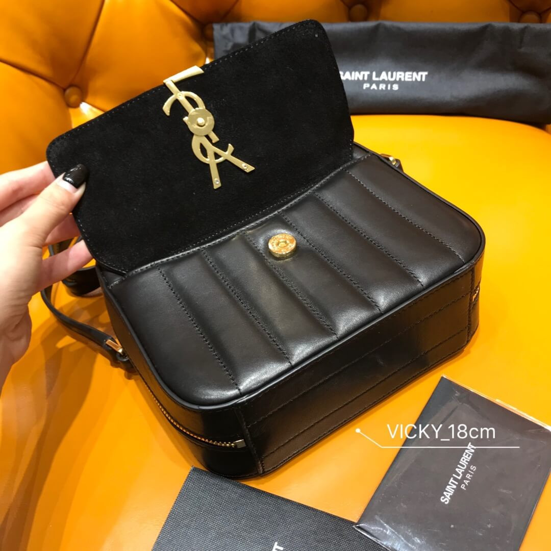 Saint Laurent Vicky Camera Bag In Quilted Lambskin 555052