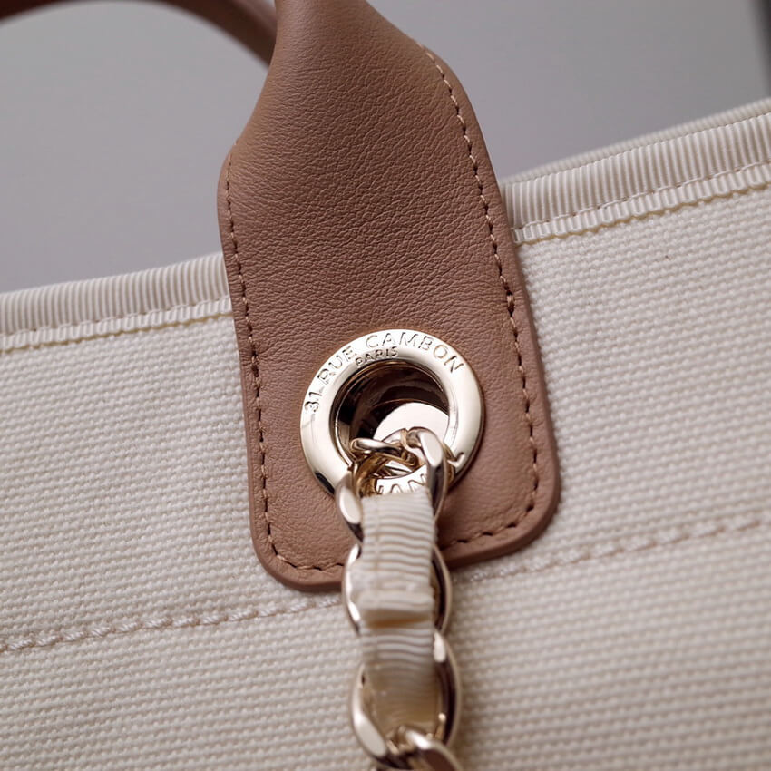 Chanel Canvas Large Deauville Pearl Tote Bag A66941