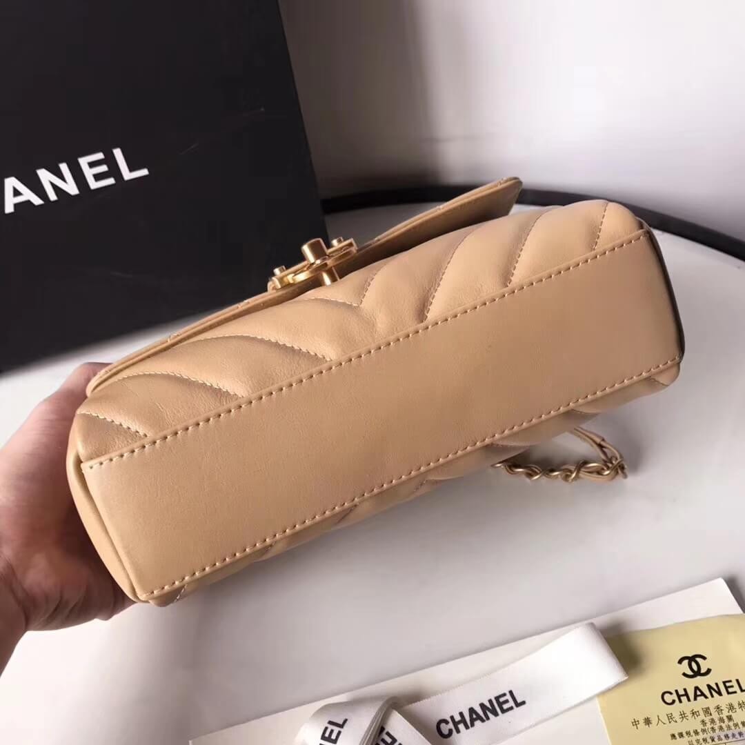 Chanel Calfskin Flap Bag With Top Handle AS0804