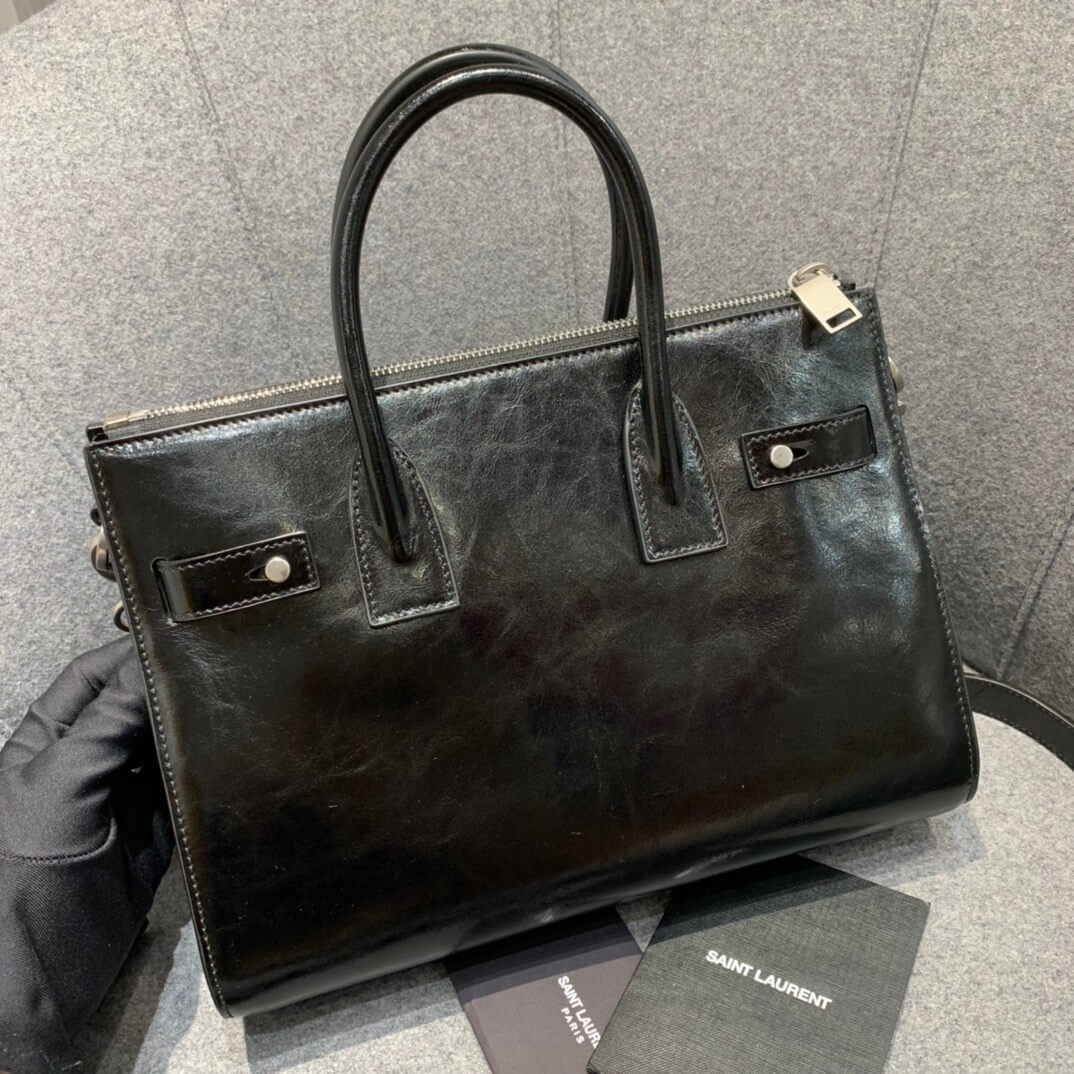 Saint Laurent Baby Sac De Jour Souple Duffle Bag In Moroder Leather 491715