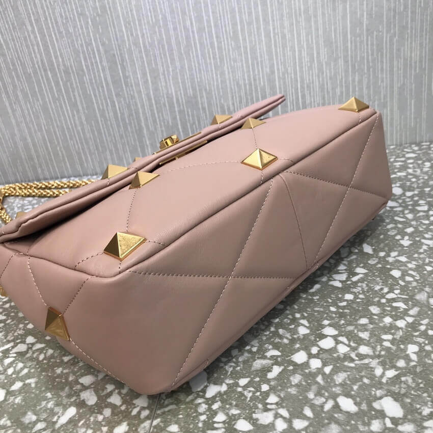 Valentino Large Roman Stud The Shoulder Bag In Nappa With Chain 1189L