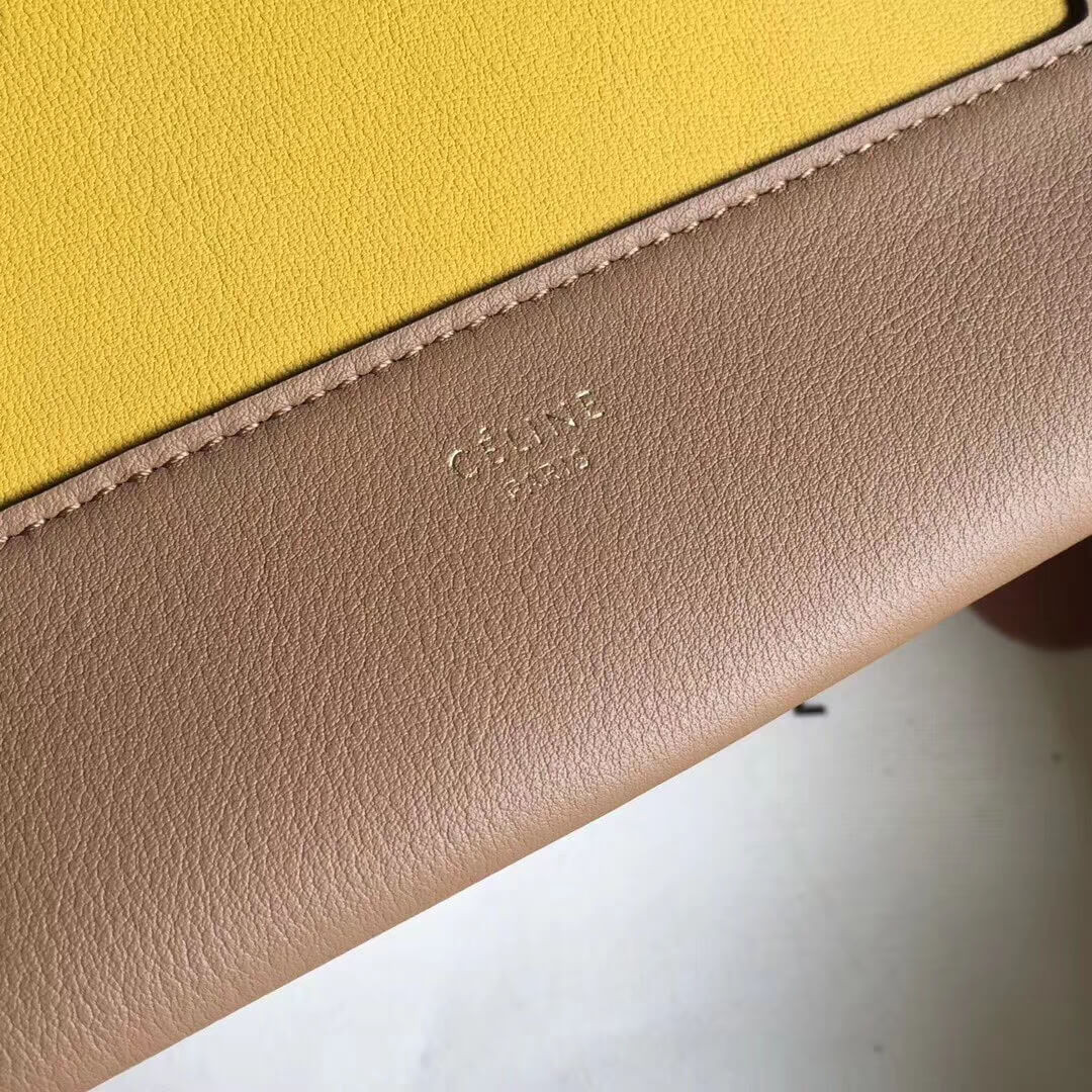 Celine Frame Medium Shoulder Bag 180263 Apricot/Yellow
