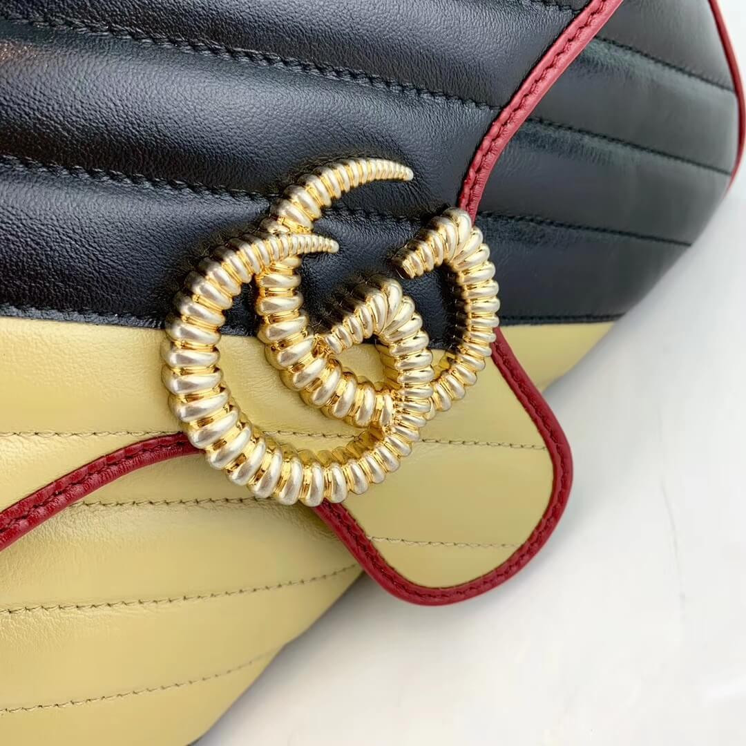 Gucci GG Marmont Small Shoulder Bag 443497 Beige/Black