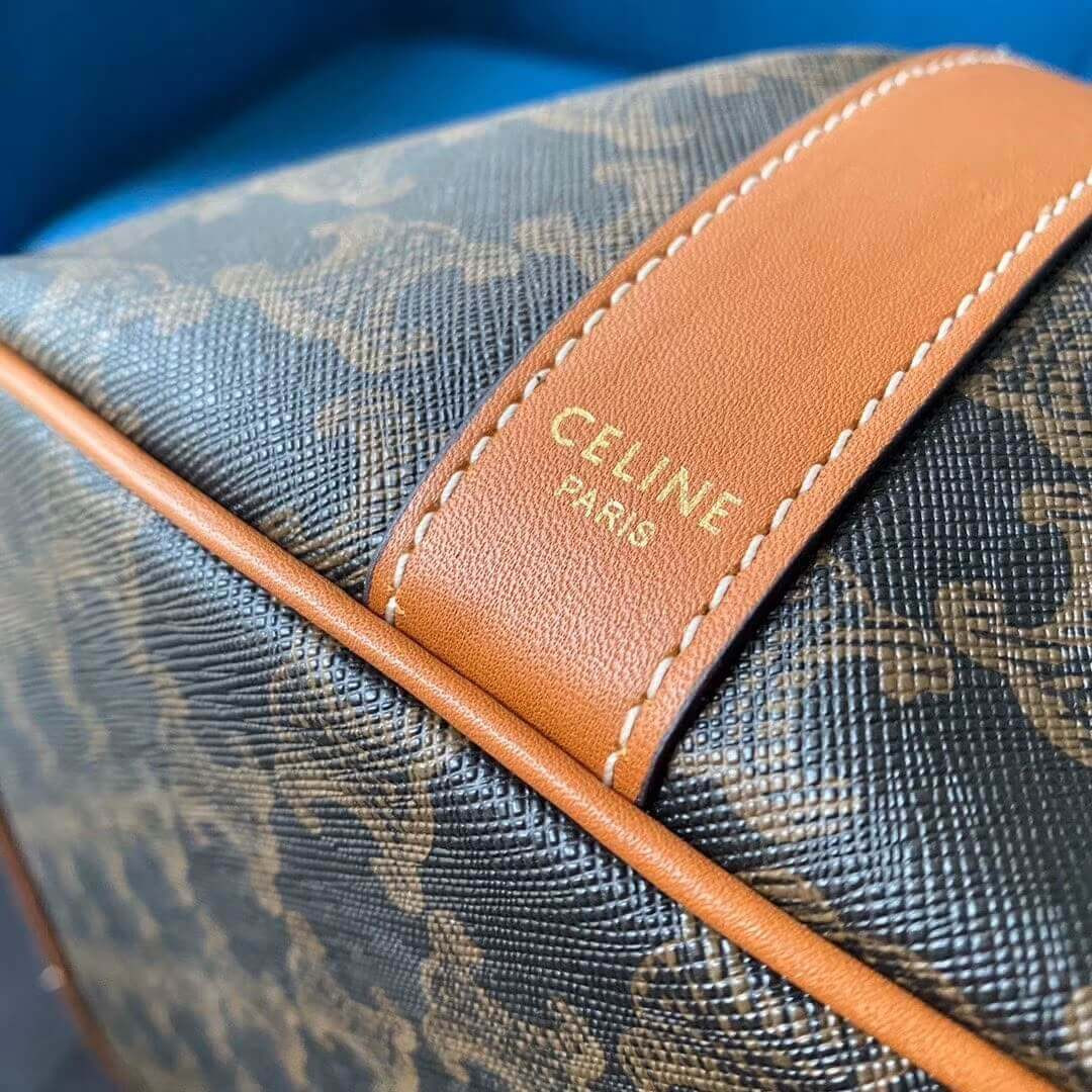 Celine Medium Drawstring Bag In Triomphe Canvas 191392