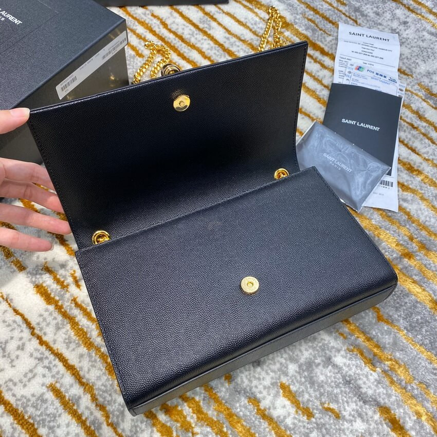 YSL Saint Laurent Kate Medium With Tassel In Grain De Poudre Leather 354119 Black