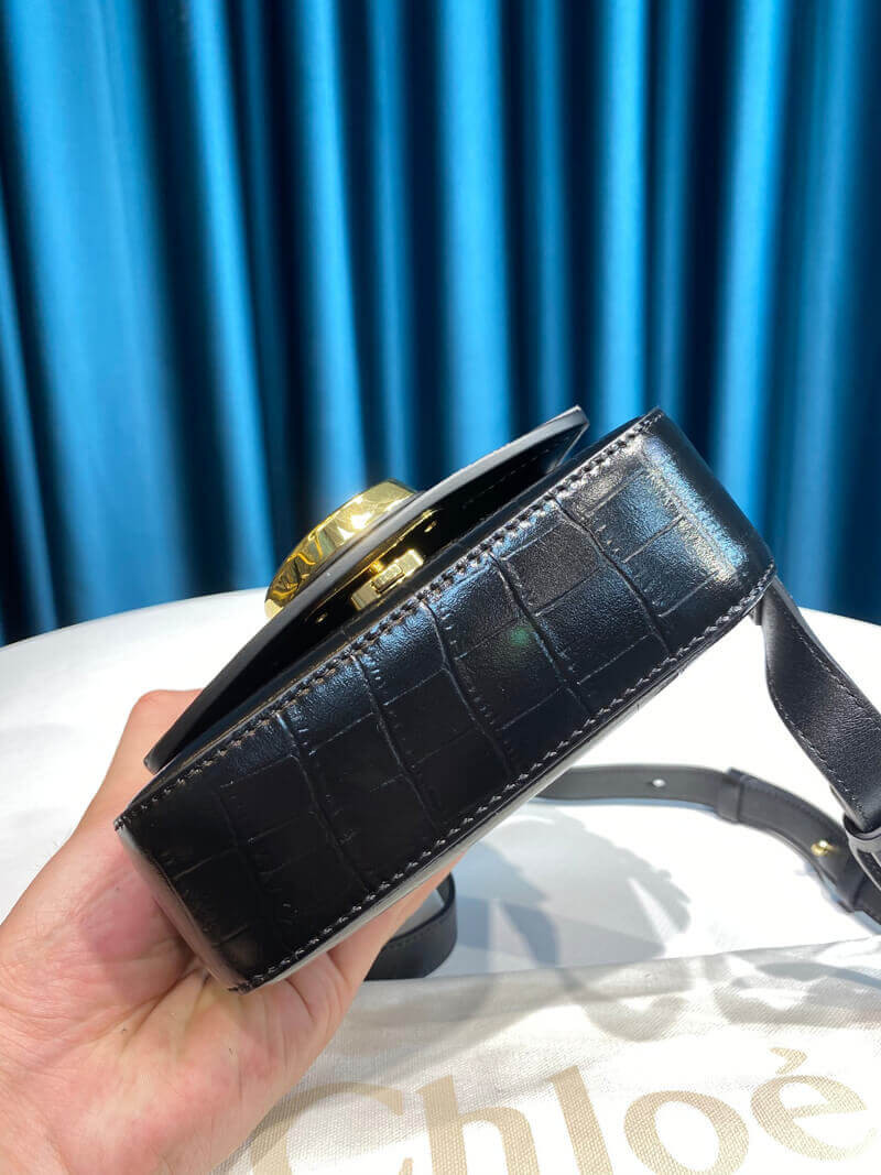 Chloe C Mini Bag In Embossed Croco A873