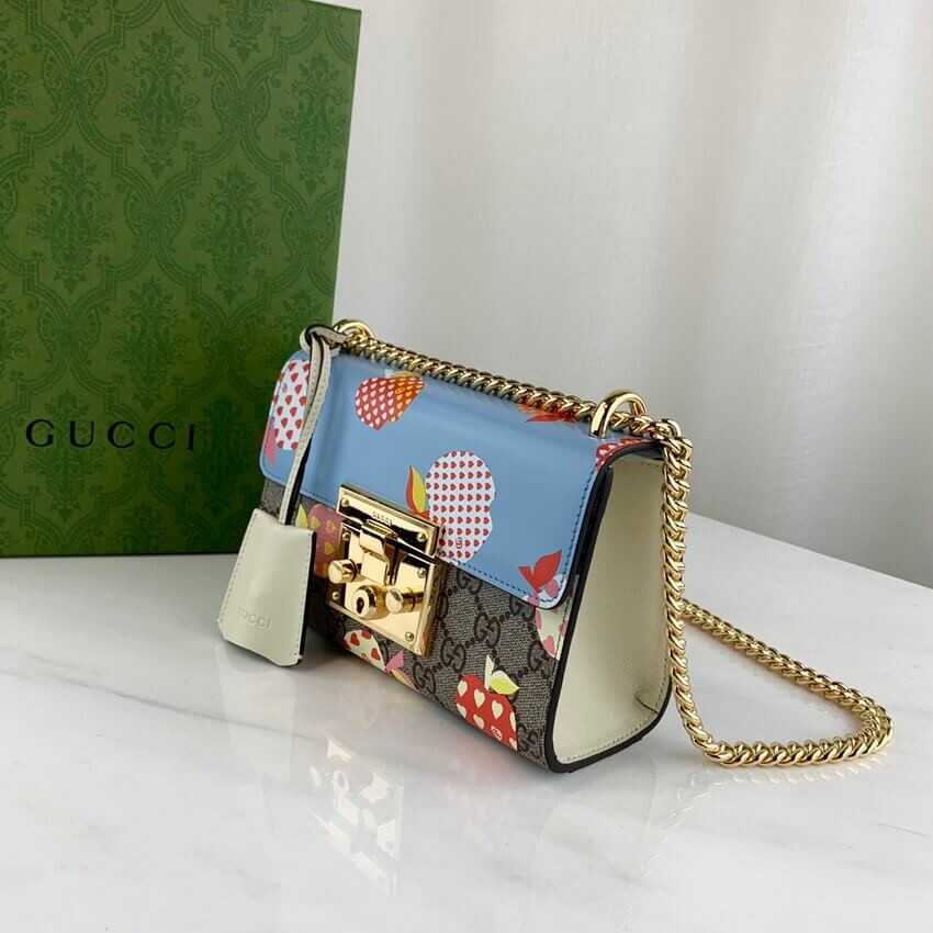 Gucci Padlock Heart Apple Pattern Small Shoulder Bag 409487