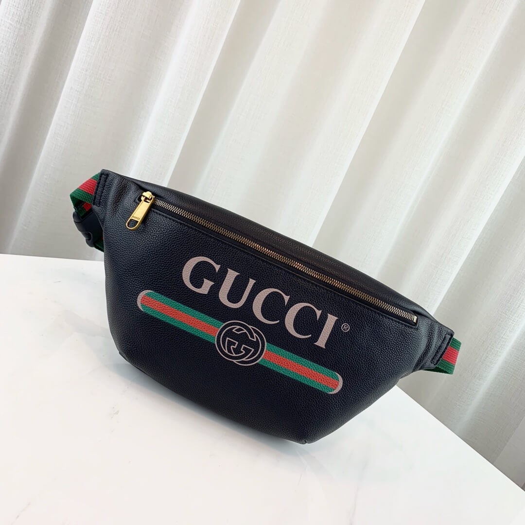 Gucci Print Leather Belt Bag 493869