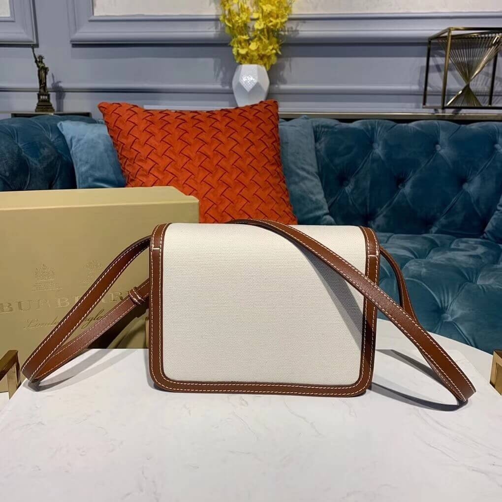 Burberry Small Two-tone Canvas and Leather TB Bag 80146401