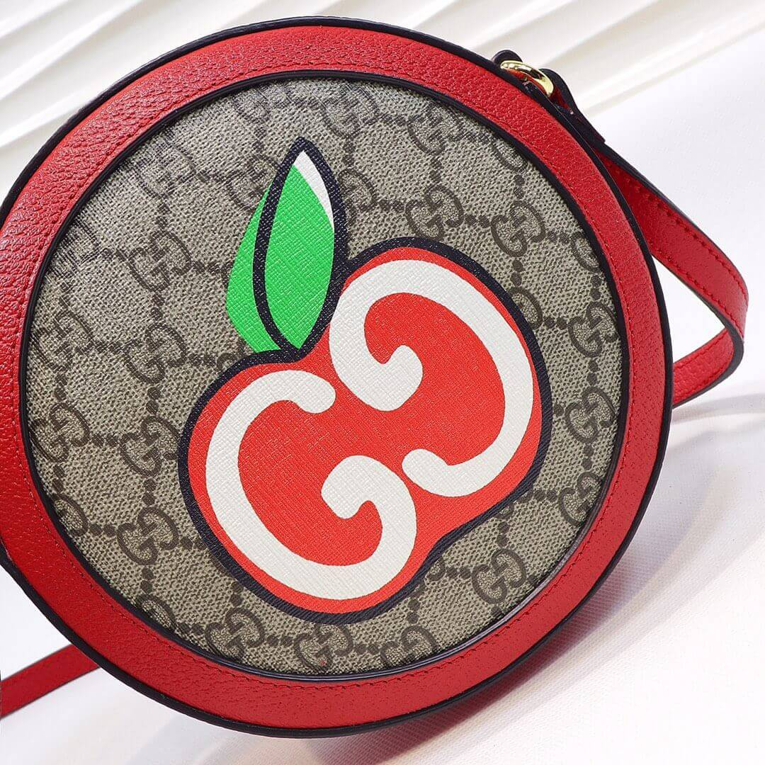 Gucci GG Apple Print Round Shoulder Bag 625216