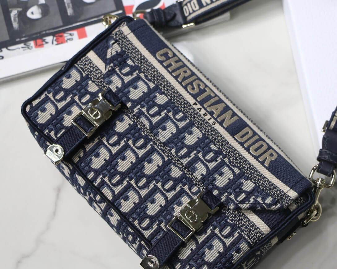 Christian Dior Small DiorCamp Bag in Oblique Embroidery M1241