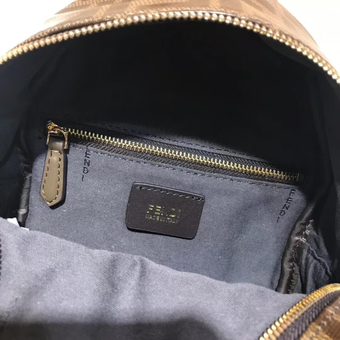 Fendi Mania Logo Zucca Coated Canvas Backpack 8BZ038