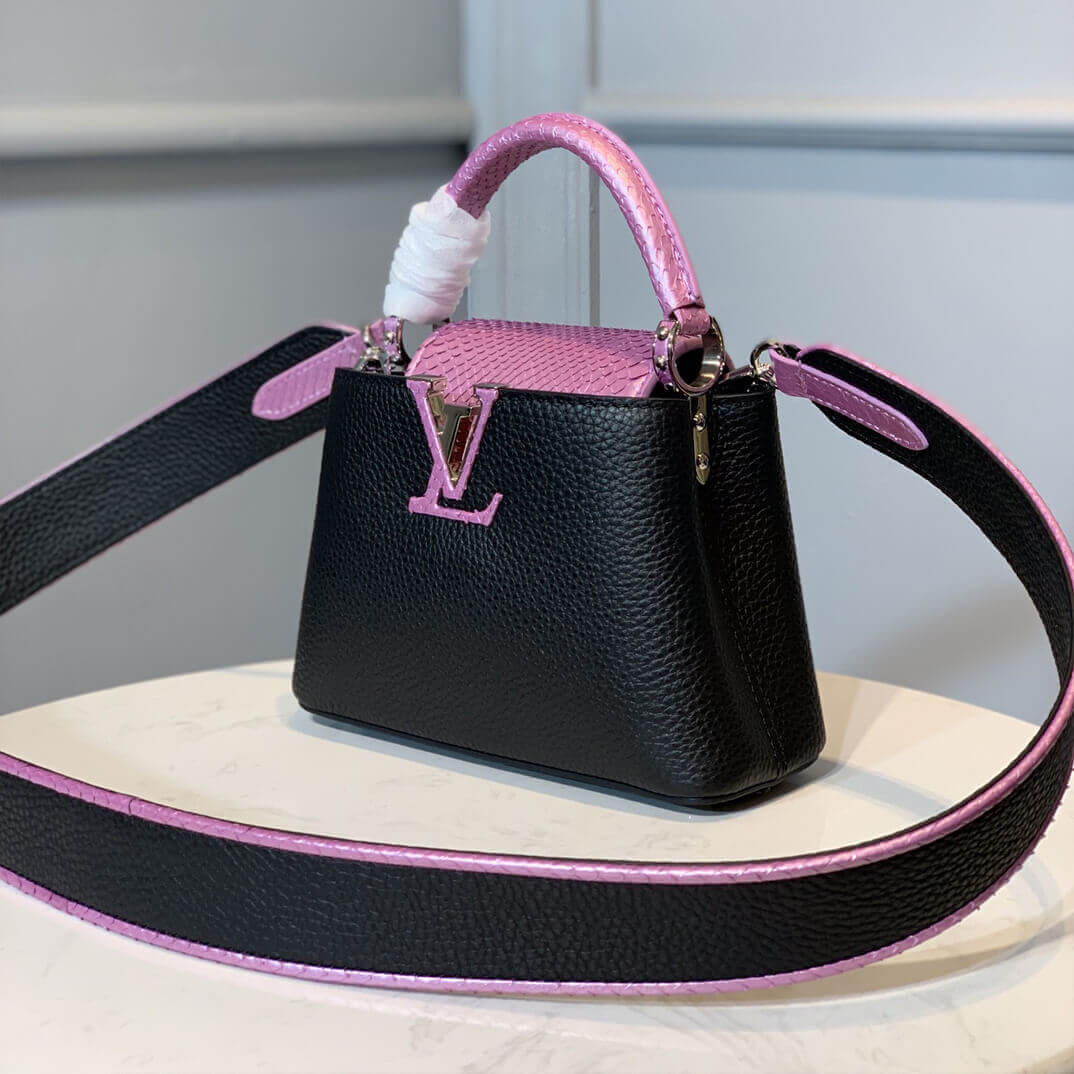 Louis Vuitton Taurillon Leather and Ayers Snakeskin Capucines Mini M55914