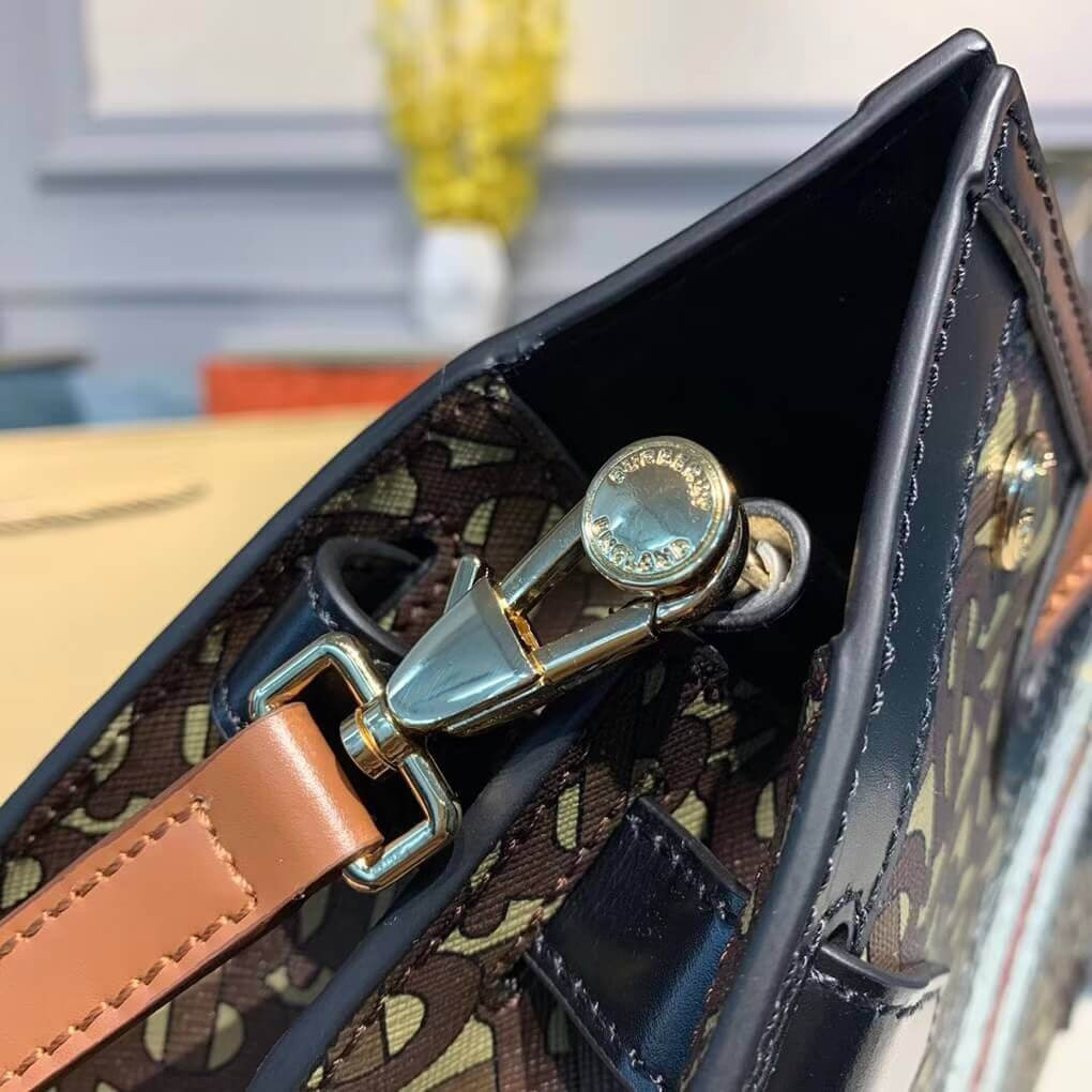 Burberry Medium Monogram Stripe E-canvas Title Bag 80216991