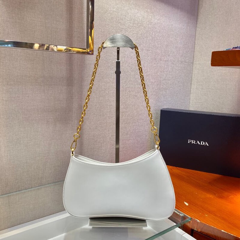 Prada Leather Chain Hobo Bag 1BC148