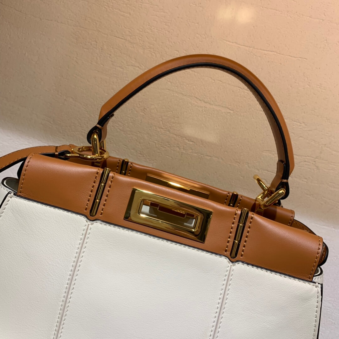 Fendi Peekaboo Iconic Medium Leather Bag 8BN290 White
