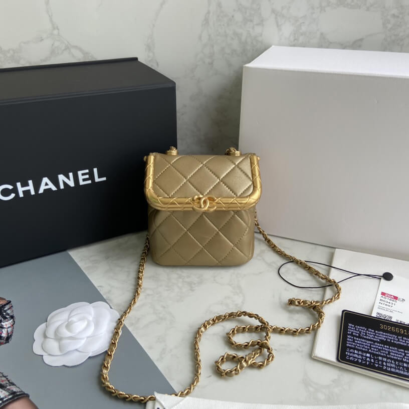 Chanel Small Lambskin Kiss-Lock Bag AS1885