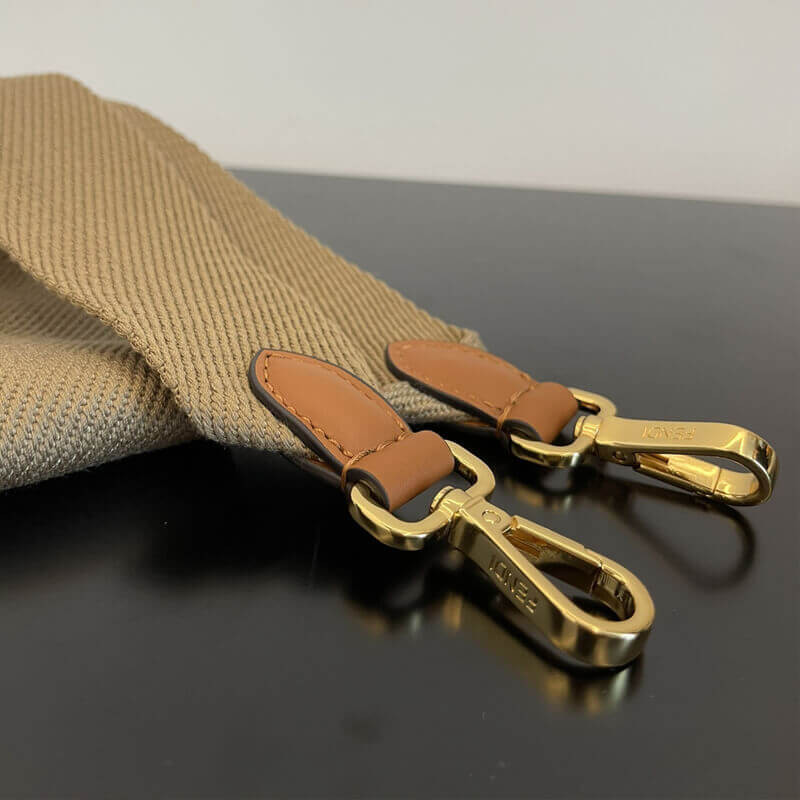 Fendi Large Sunshine Tote Bag in Cream Canvas 8BH372