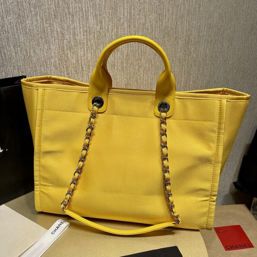 Chanel 21S Deauville Orange Yellow Large Shopping Bag A66941