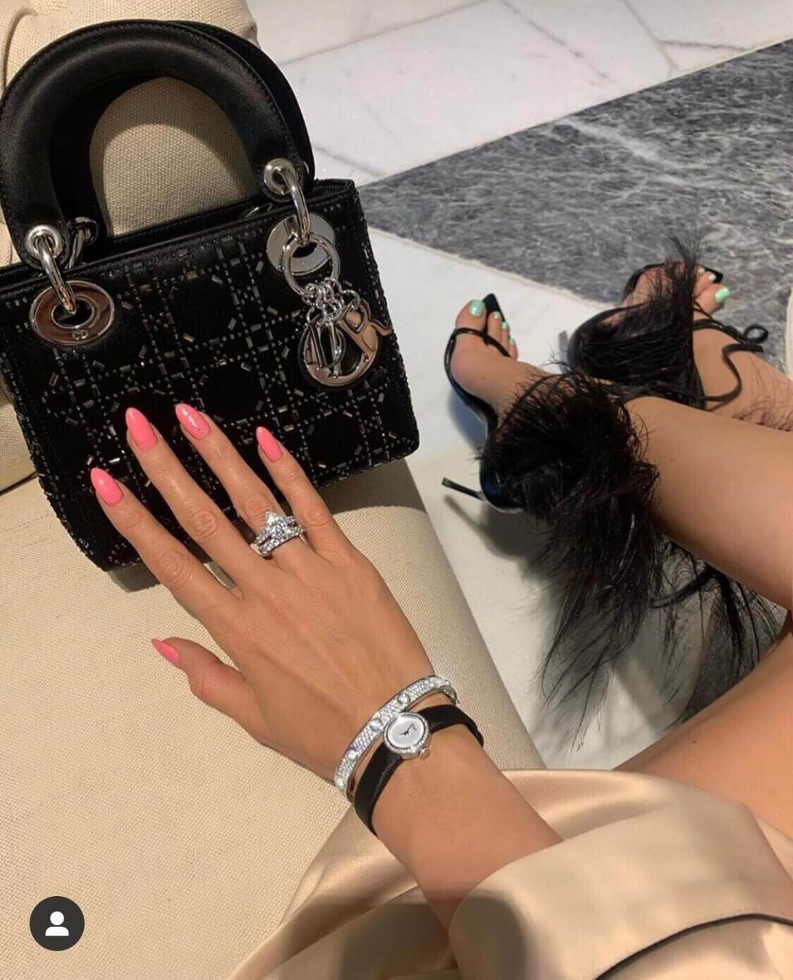 Christian Dior Rhinestones Mini Lady Dior Bag M0500