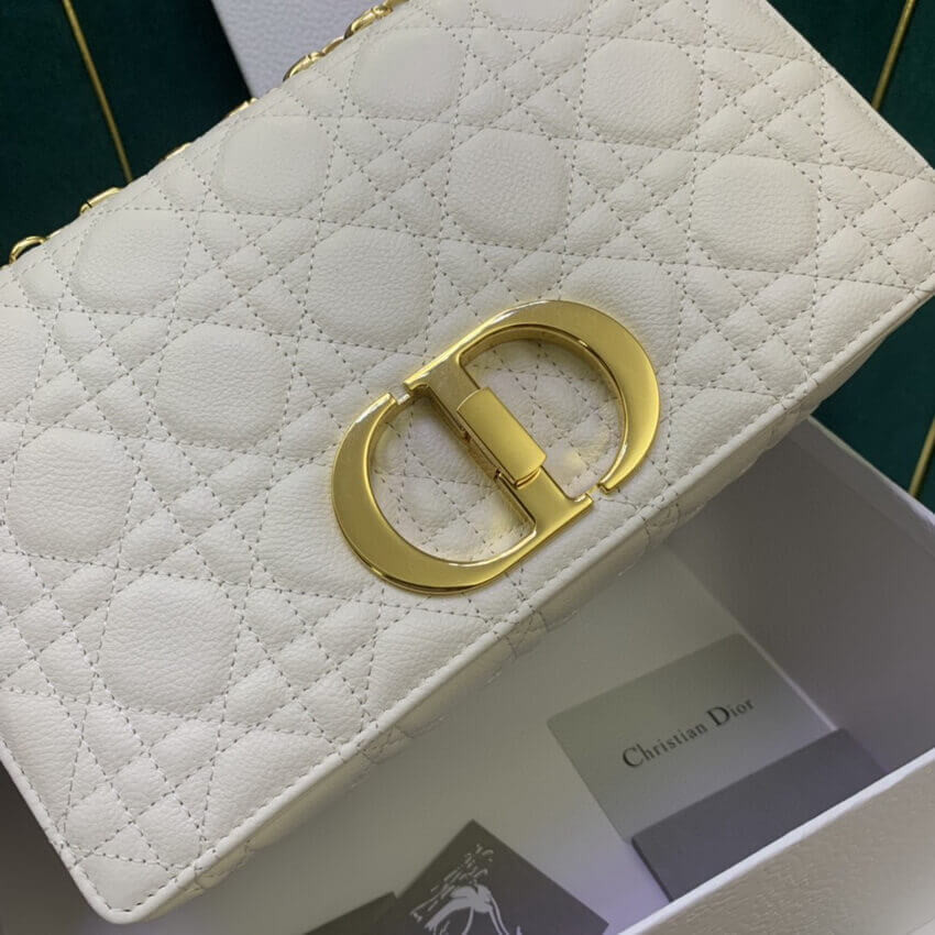 Christian Dior Medium Caro Bag Warm Taupe Supple Cannage Calfskin M9242