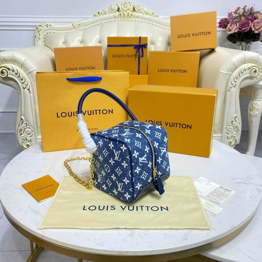 Louis Vuitton Denim Jacquard Textil Square Bag M59611