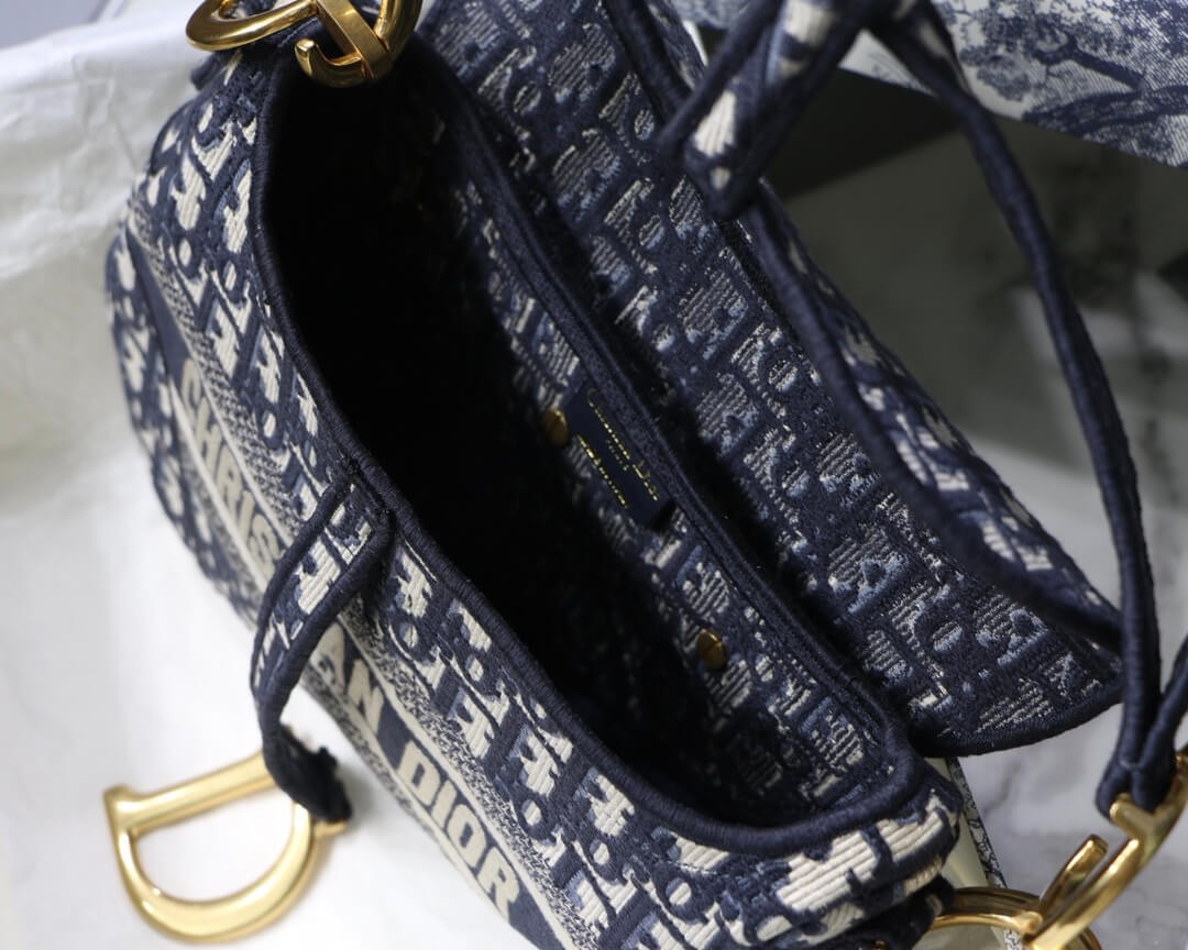 Christian Dior Saddle Denim Canvas Bag M0446