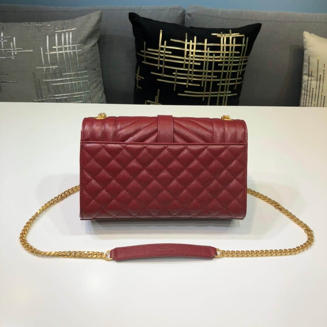 Saint Laurent Grain Leather Envelope Small Bag 526286