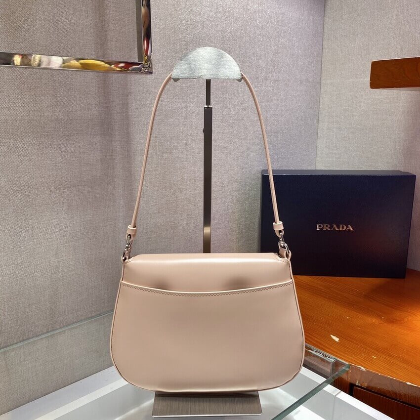 Prada Cleo Brushed Leather Shoulder Bag With Flap 1BD311