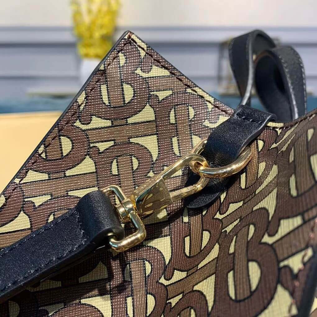 Burberry Small Monogram Print E-canvas Portrait Tote Bag 80250681