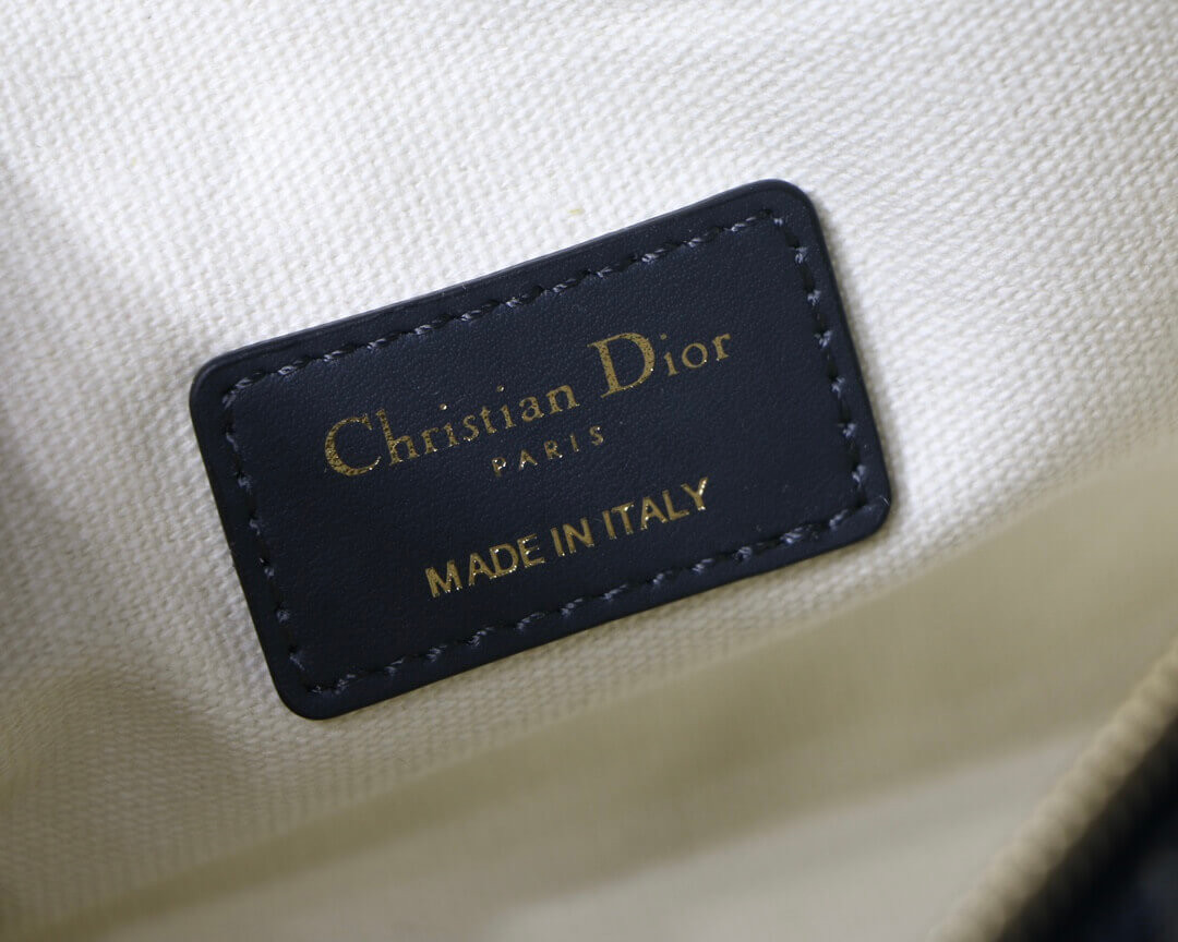 Christian Dior Medium Diortravel Nomad Pouch in Blue Oblique Embroidery S5554